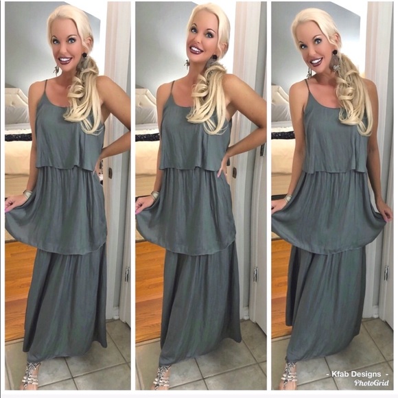 ❤️LAST 1! Ash Olive Adjustable Tiered Cami Dress! - Picture 4 of 7